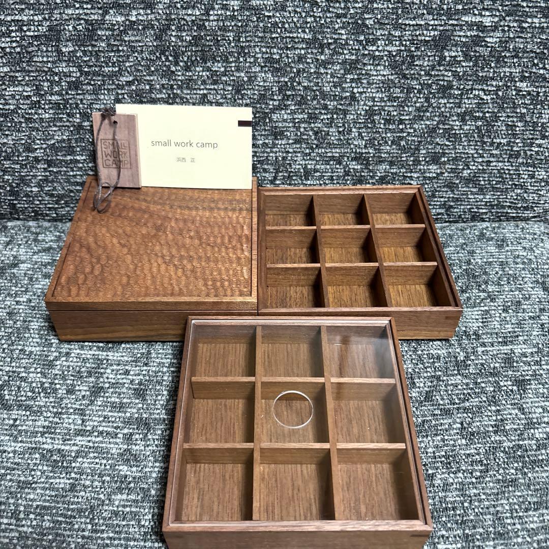 small work camp 木製小物入れ 仕切り付き　アクセサリーボックス