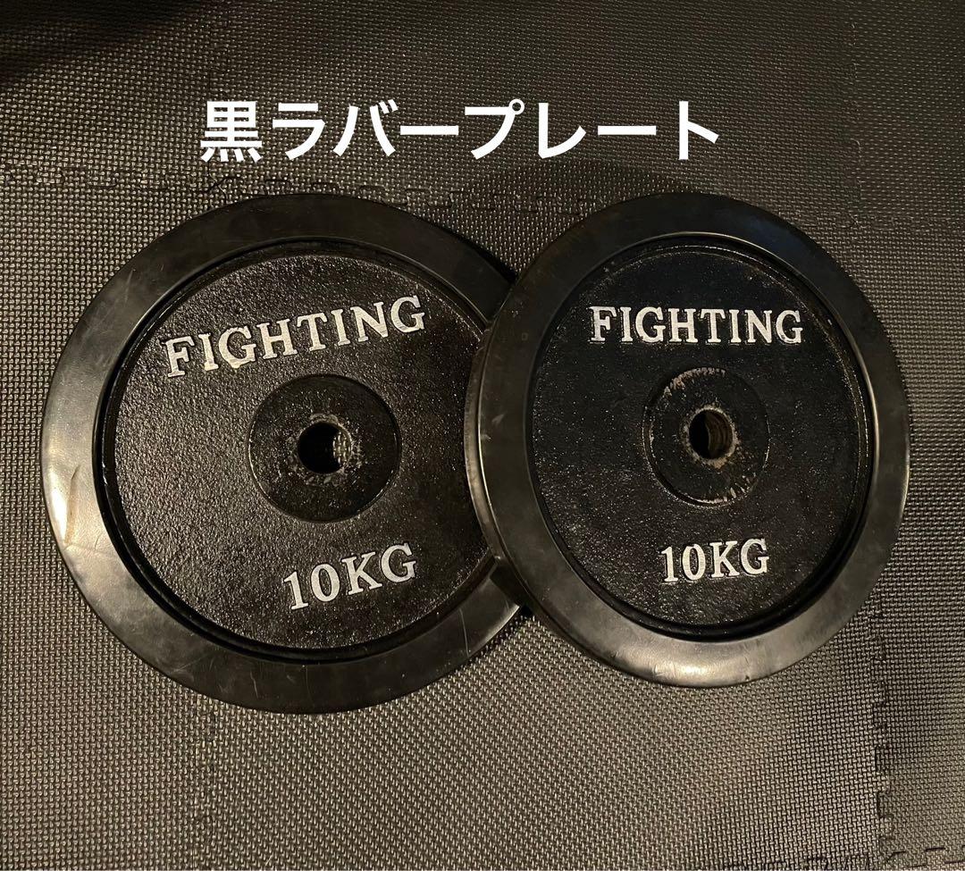 ファイティングロード 黒ラバー プレート 10kg×2枚 穴径29mm