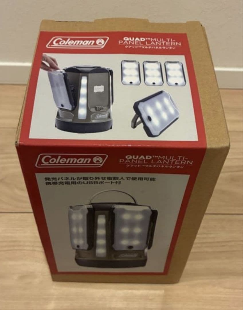 未使用　コールマン オリーブ クアッドマルチパネルランタン 単一電池24本付