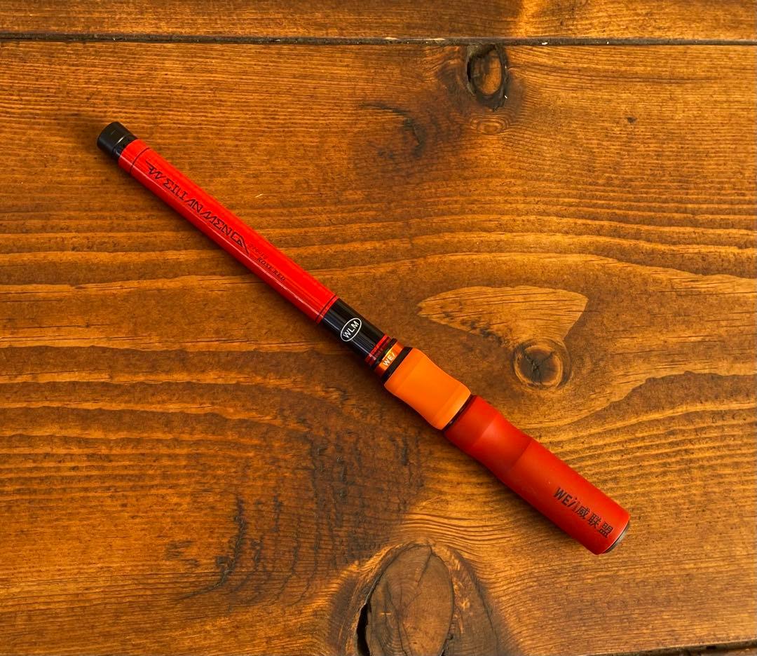 小物釣り竿　タナゴ竿　レッド×オレンジ　2.1M 超軽量　カーボンロッド　渓流