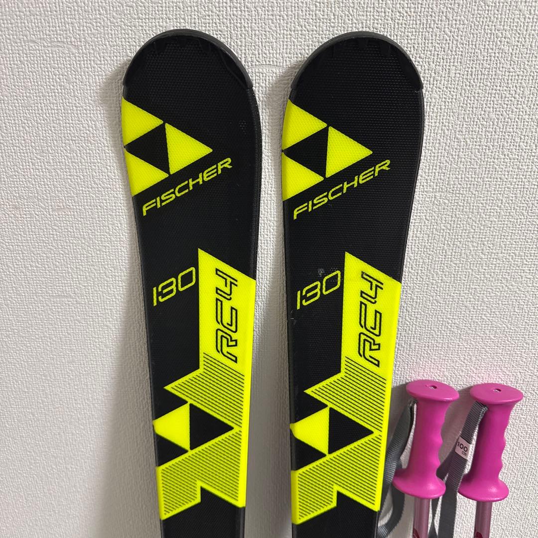 FISCHER RC4 RACE JR スキー板130cm とポールセット