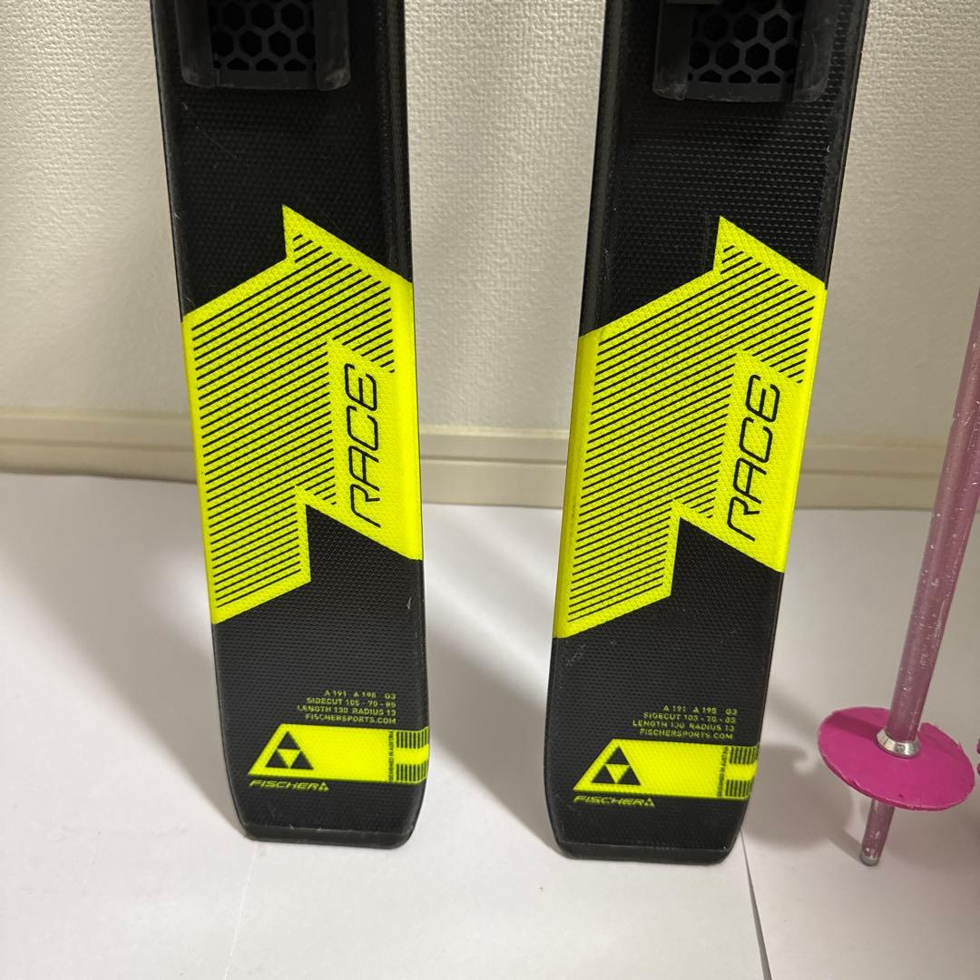 FISCHER RC4 RACE JR スキー板130cm とポールセット