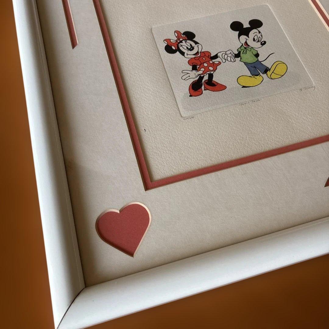 ディズニー　ミッキーマウス ミニーマウス リトグラフ　手書きエッチング