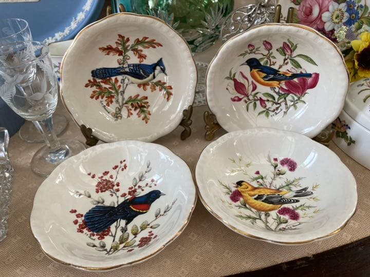 おまとめ専用へ移行④MADE in ENGLAND老舗窯 小鳥mini絵皿