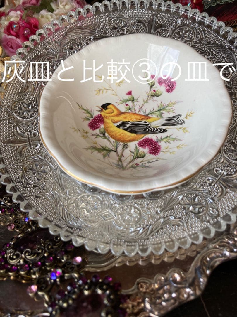 おまとめ専用へ移行④MADE in ENGLAND老舗窯 小鳥mini絵皿