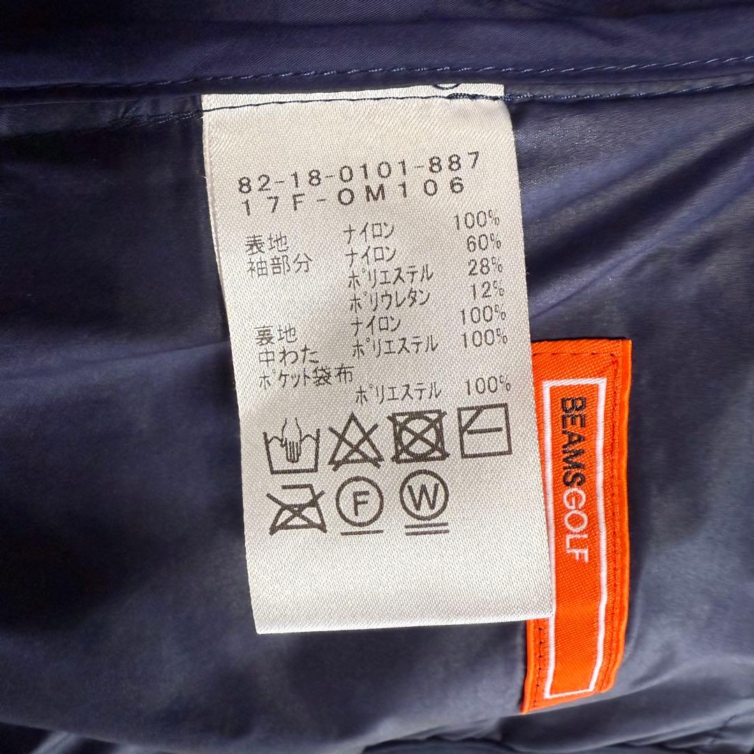 【ビームスゴルフ】美品 中綿ジャケット ネイビー ロゴ Lサイズ メンズ