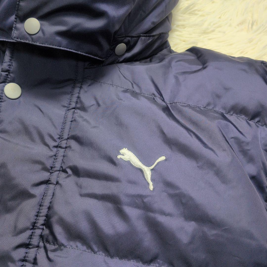 【ダウン✨PUMA✨L】ベンチ ロング コート 肉厚 軽量 ネイビー