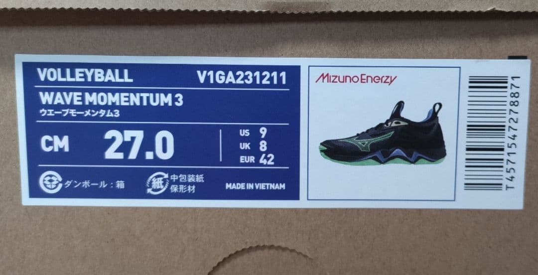 シューズ MIZUNO WAVE MOMENTUM 3 27.0cm USED
