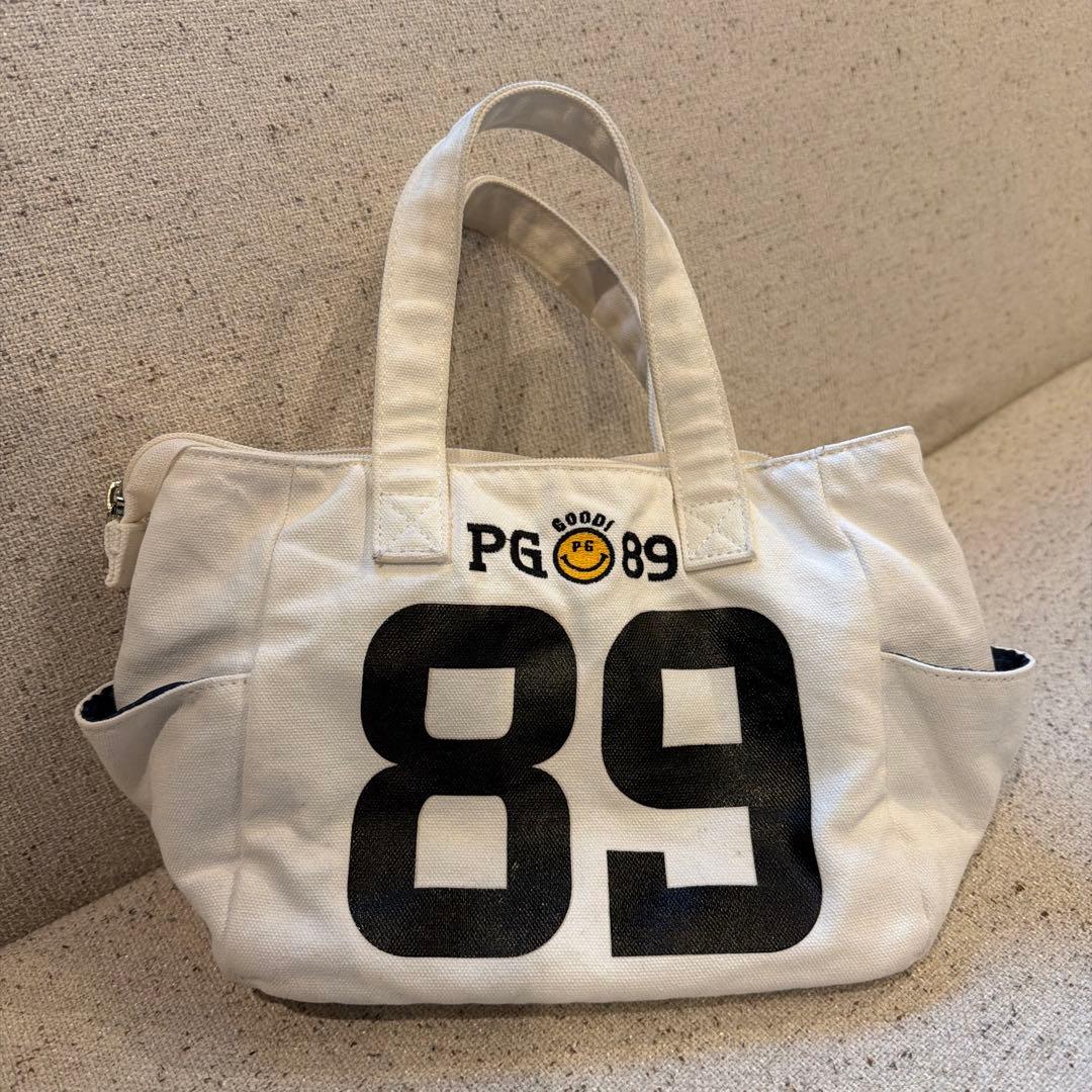 パーリーゲイツ　ゴルフバック　カートバッグ　白　黒トート　ニコちゃん