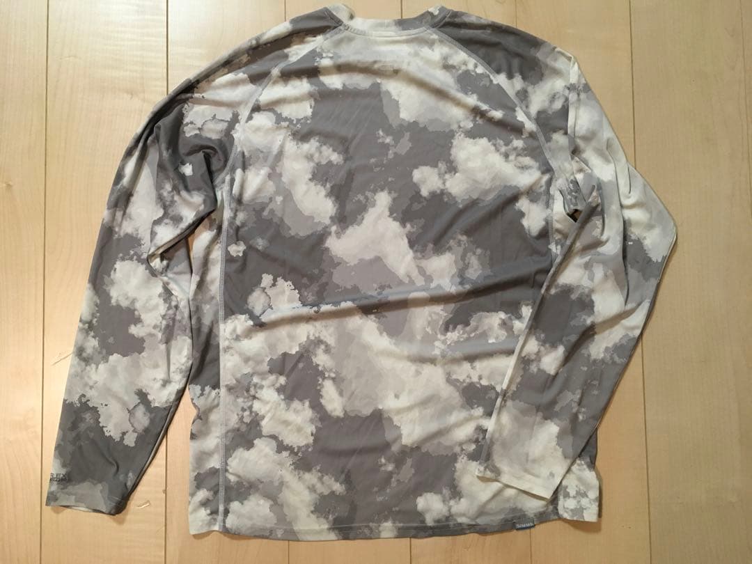 SIMMS シムスフィッシングシャツ グレーカモ柄 M（L）