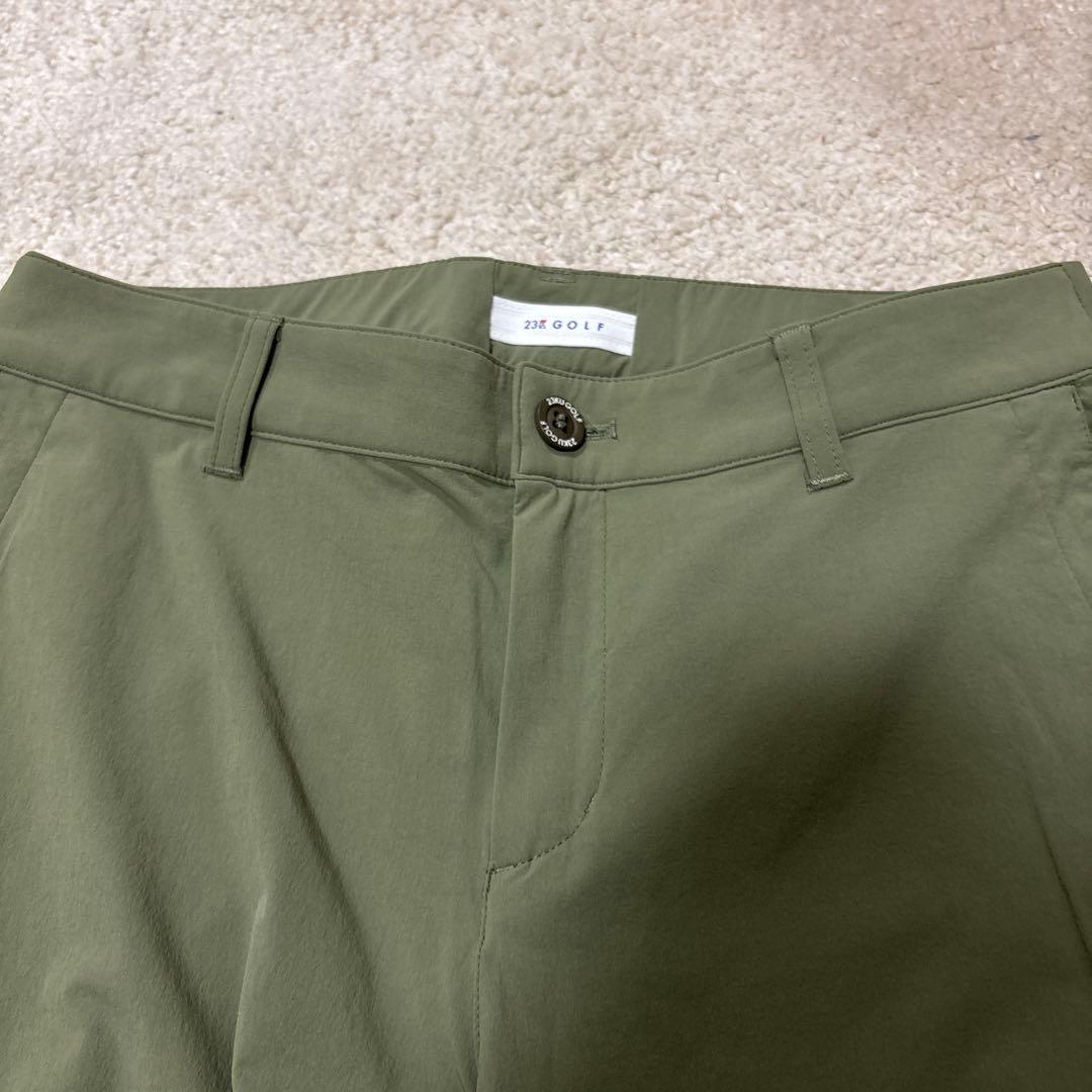 【美品】23GOLF レディースパンツ オリーブ　カーキW67 春夏