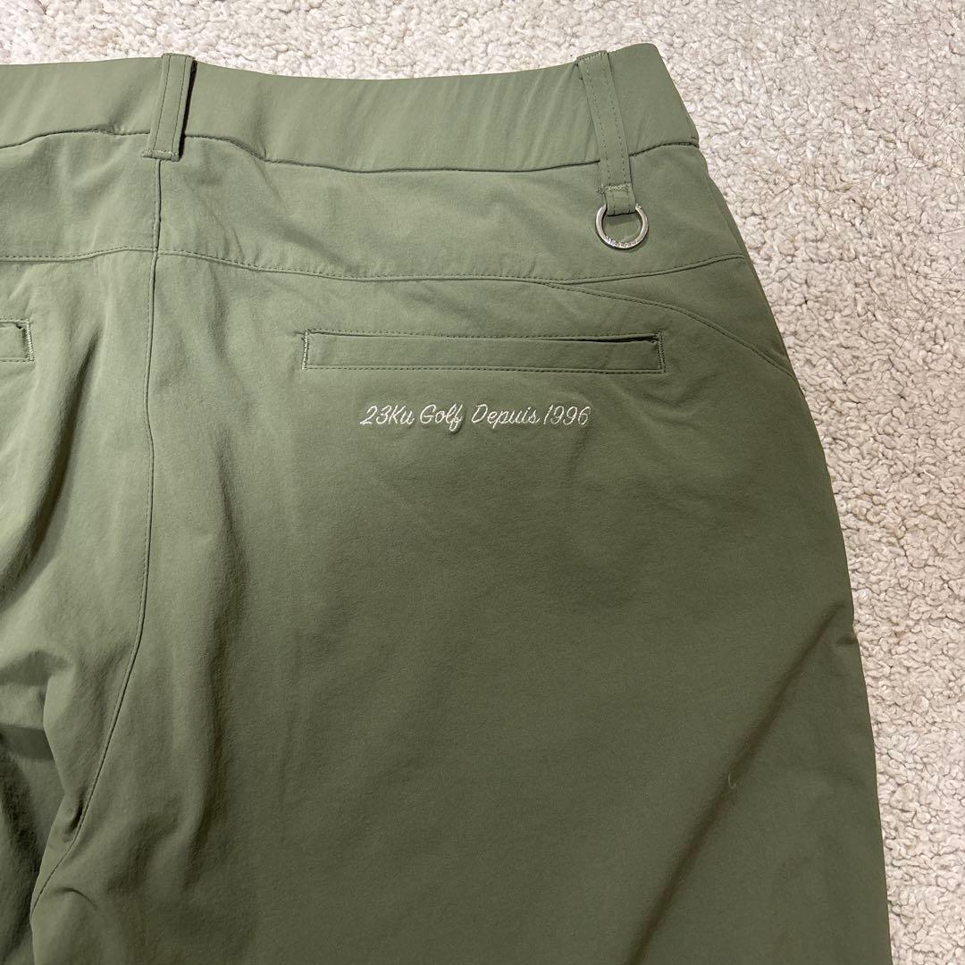 【美品】23GOLF レディースパンツ オリーブ　カーキW67 春夏