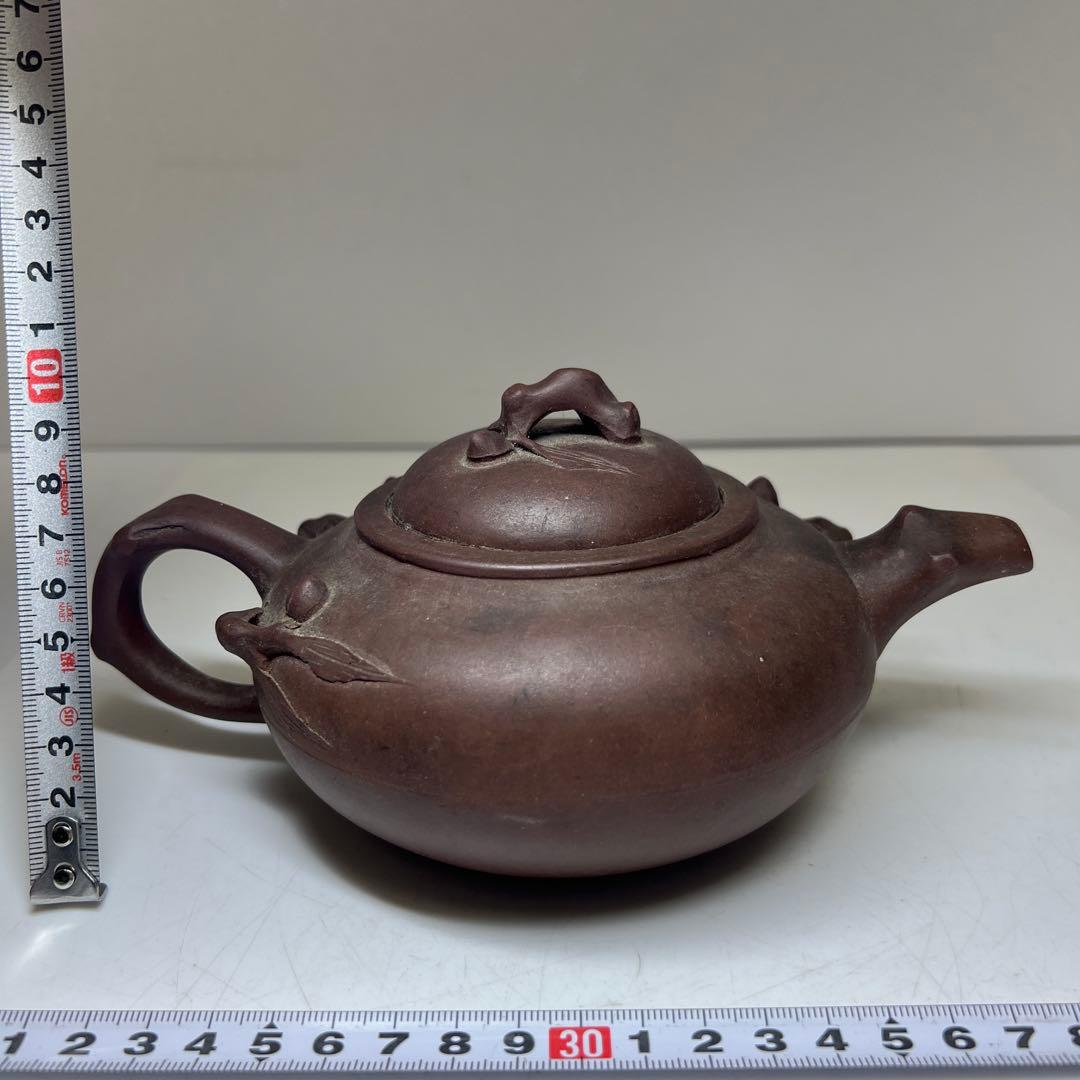 中国古玩　紫泥急須F 幅約20㎝　東Y8-0311①