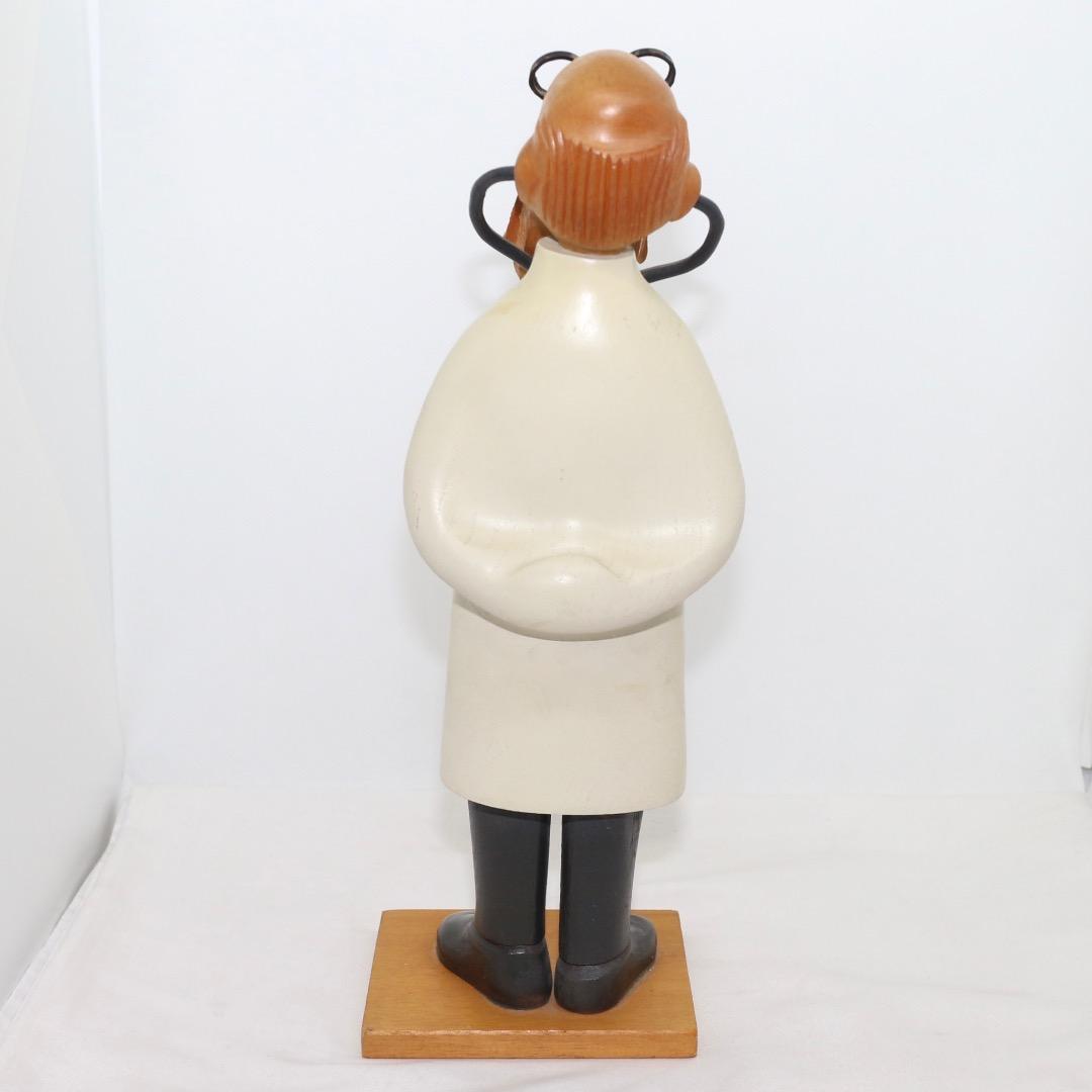 希少 ヴィンテージ ROMER 木彫り ドクター人形 イタリア製 約30cm