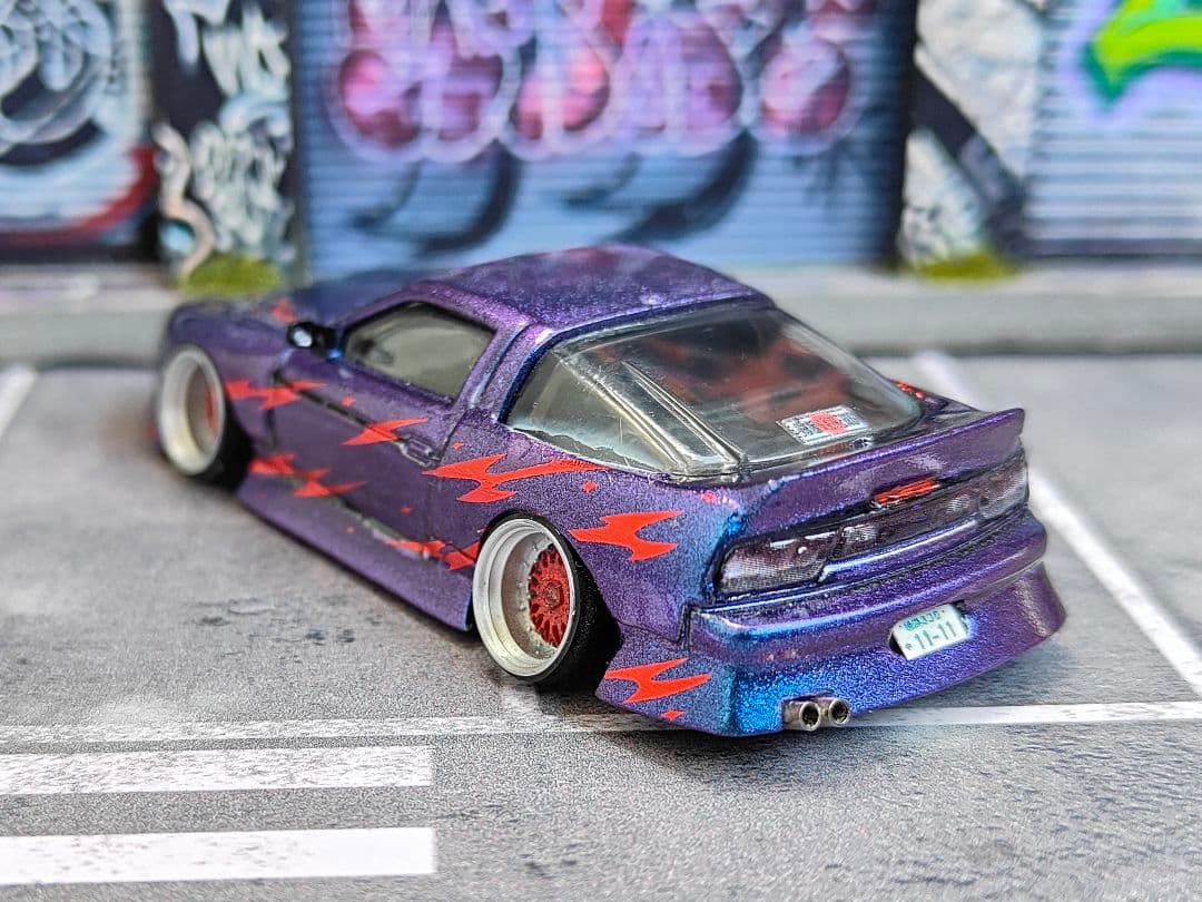 ホットウィールカスタム 日産 180sx フルエアロ マジョーラ トミカ改造 a