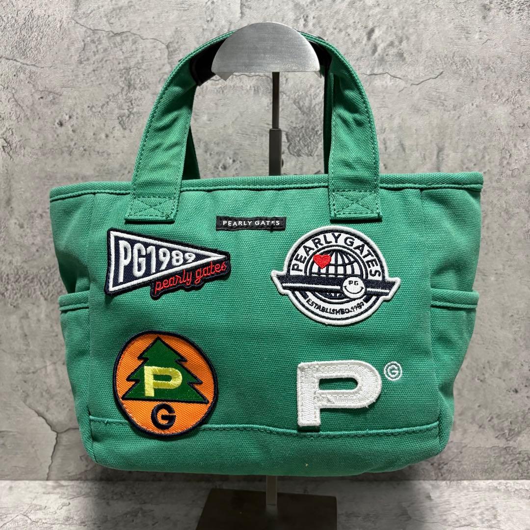 美品✨️PEARLY GATES パーリーゲイツ カートバッグ ワッペン　緑
