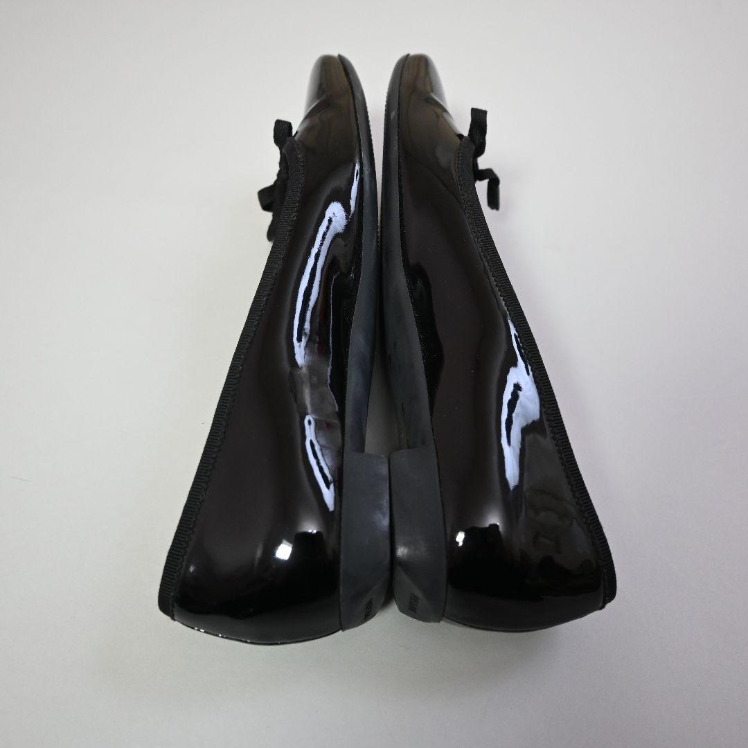 708★ PRADA エナメル バレエ リボン フラットシューズ 37