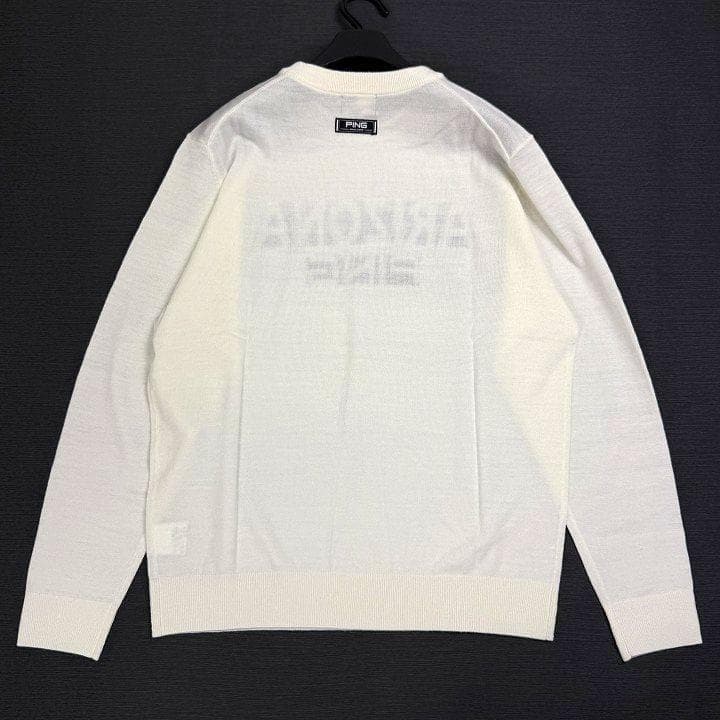 新品 ピン ゴルフ ARIZONA ジャカード セーター オフホワイト LL