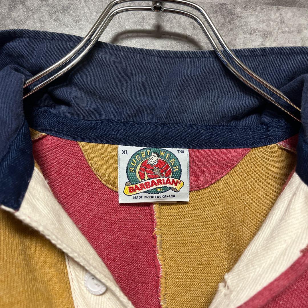 90s XL BARBARIAN バーバリアン ラガーシャツ マルチカラー
