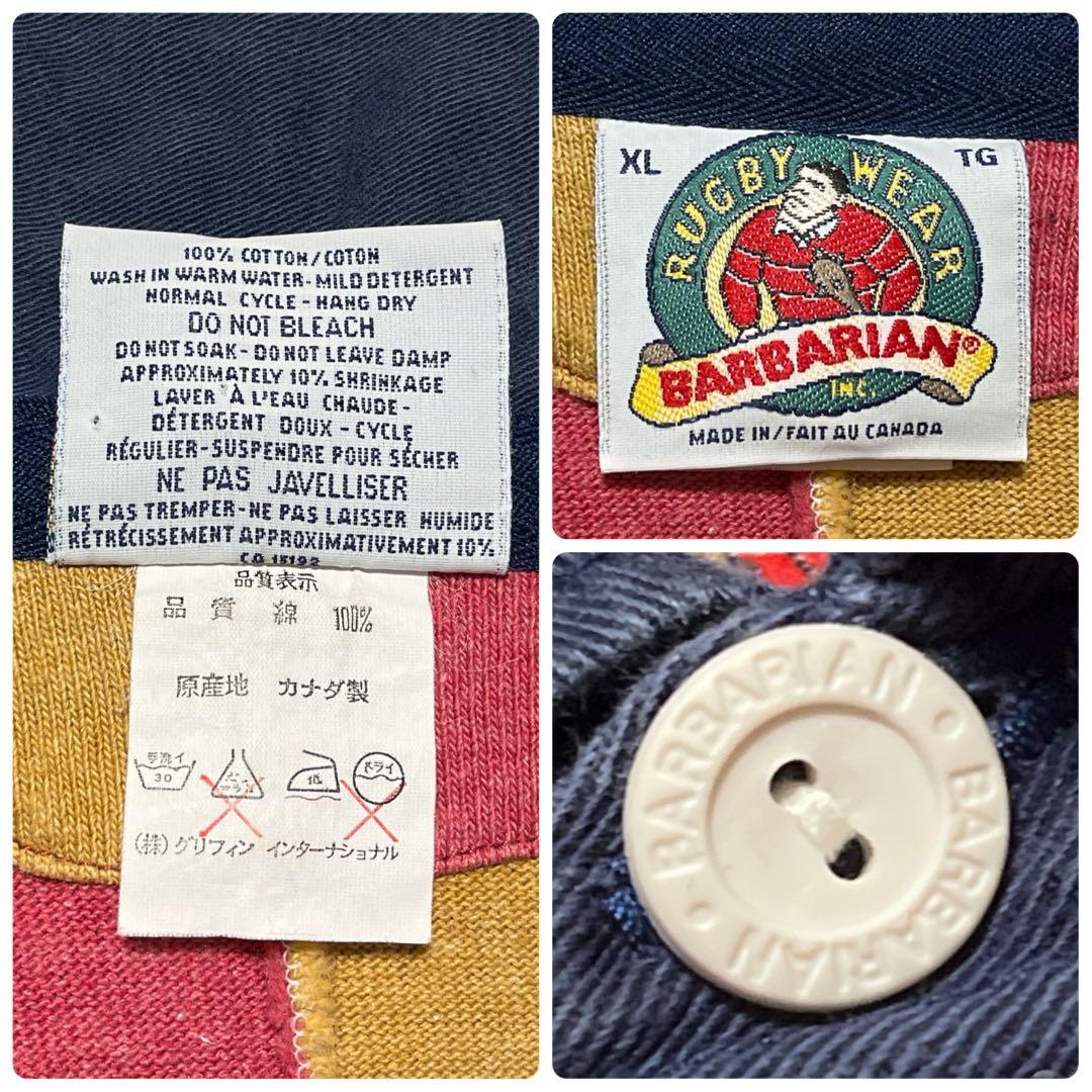 90s XL BARBARIAN バーバリアン ラガーシャツ マルチカラー