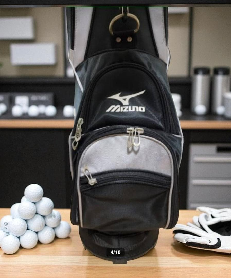 送料無料/超美品　Mizuno T-ZOID キャディバッグ ブラック/シルバー