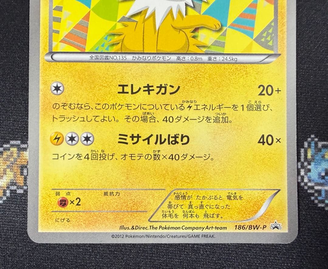 ★ポケモンカード サンダース 186/BW-P プロモ コレクションファイル★
