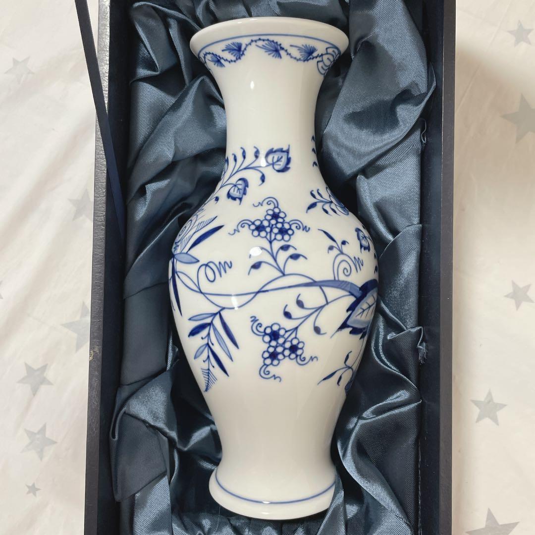Meissen マイセン ブルーオニオン 花瓶　箱付き【未使用☆匿名送料無料】