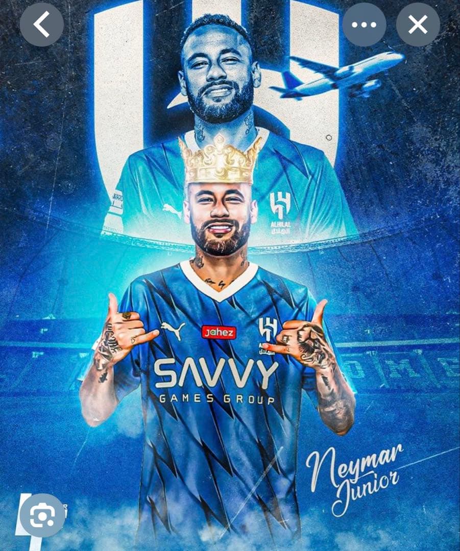 Al Hilal Puma サッカーシャツ 青　　(10 Neymar Jr.)