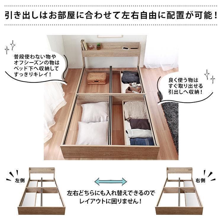 Sucre【シュクレ】ベッドフレーム　セミダブル　マットレス別売　【一年保証付】