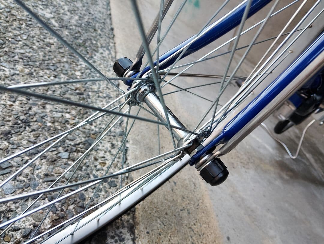 青 電動アシスト自転車 シティタイプ。大阪府阪南市引き取り条件
