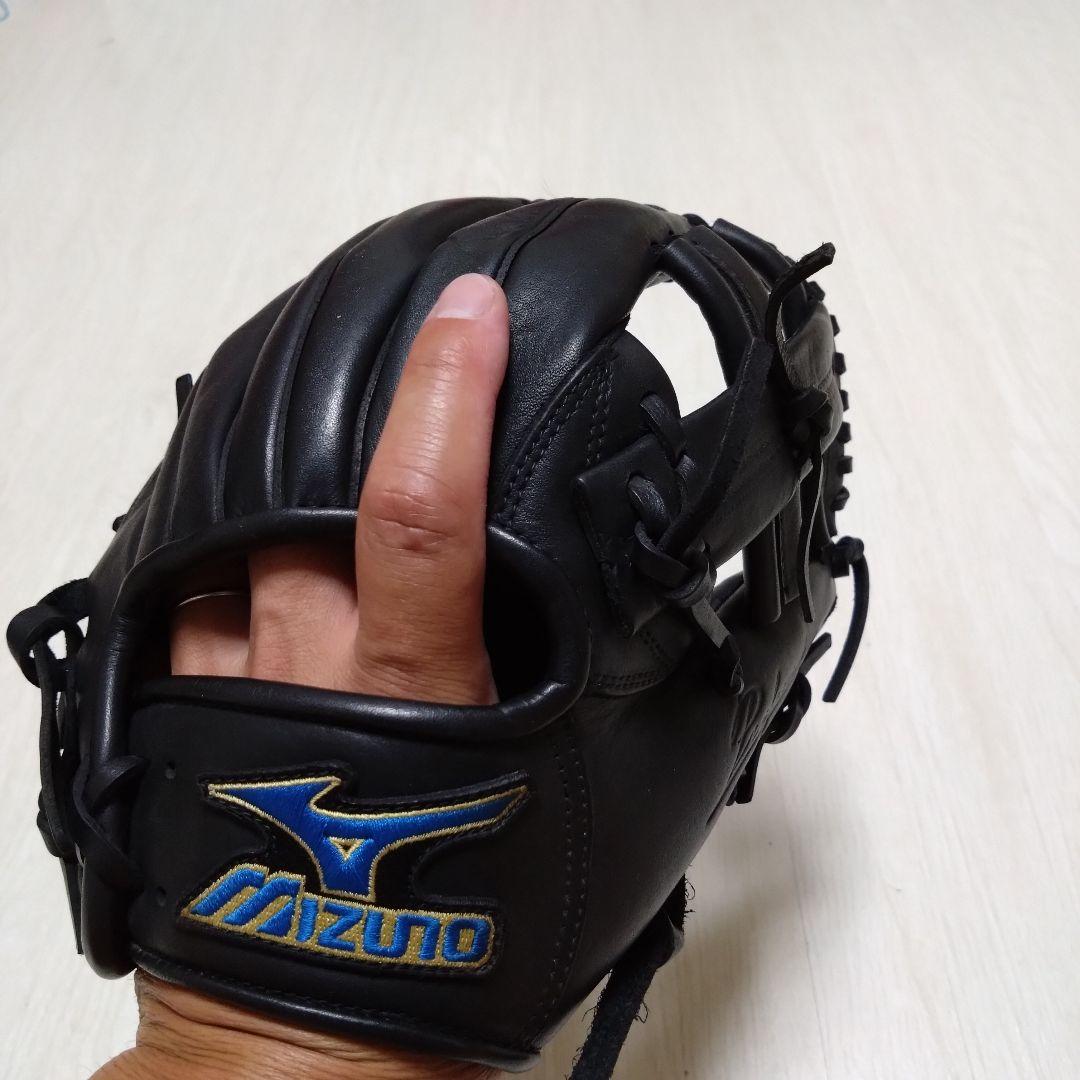 ミズノ ビューリーグ プロフェッショナル 内野用 軟式 黒 右投げ 即戦力 美品
