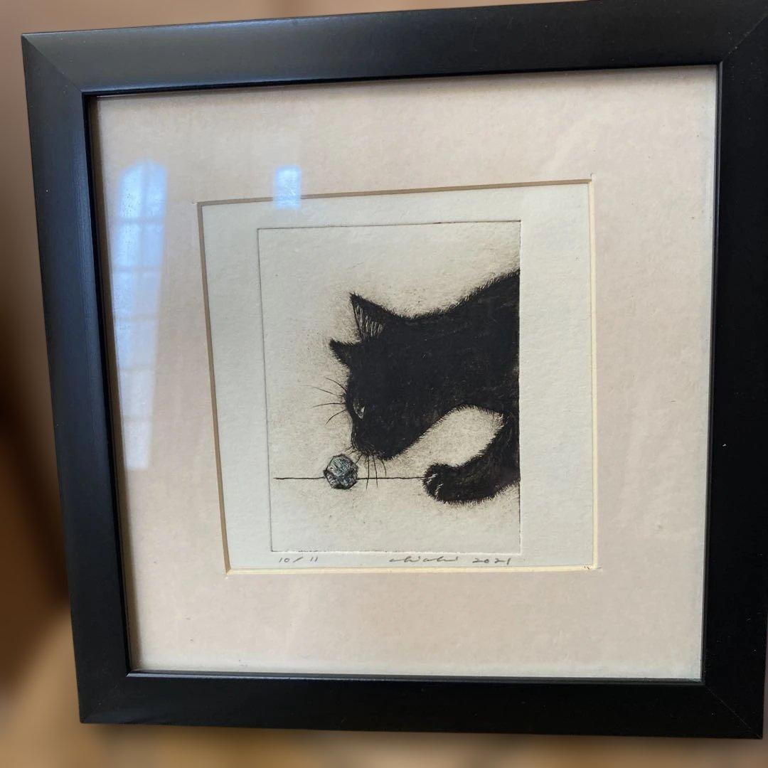 坂本千明　猫　版画
