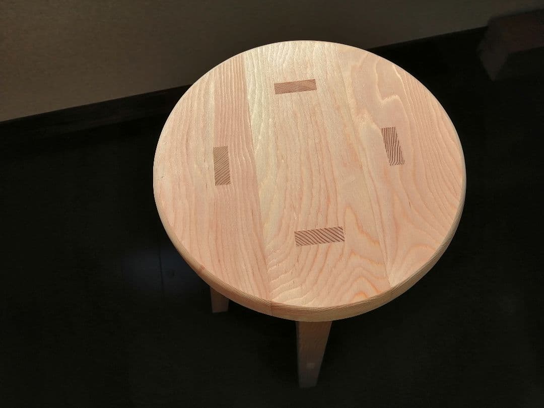 【ほぞ組】木製スツール　高さ65cm　丸椅子　stool　花瓶台