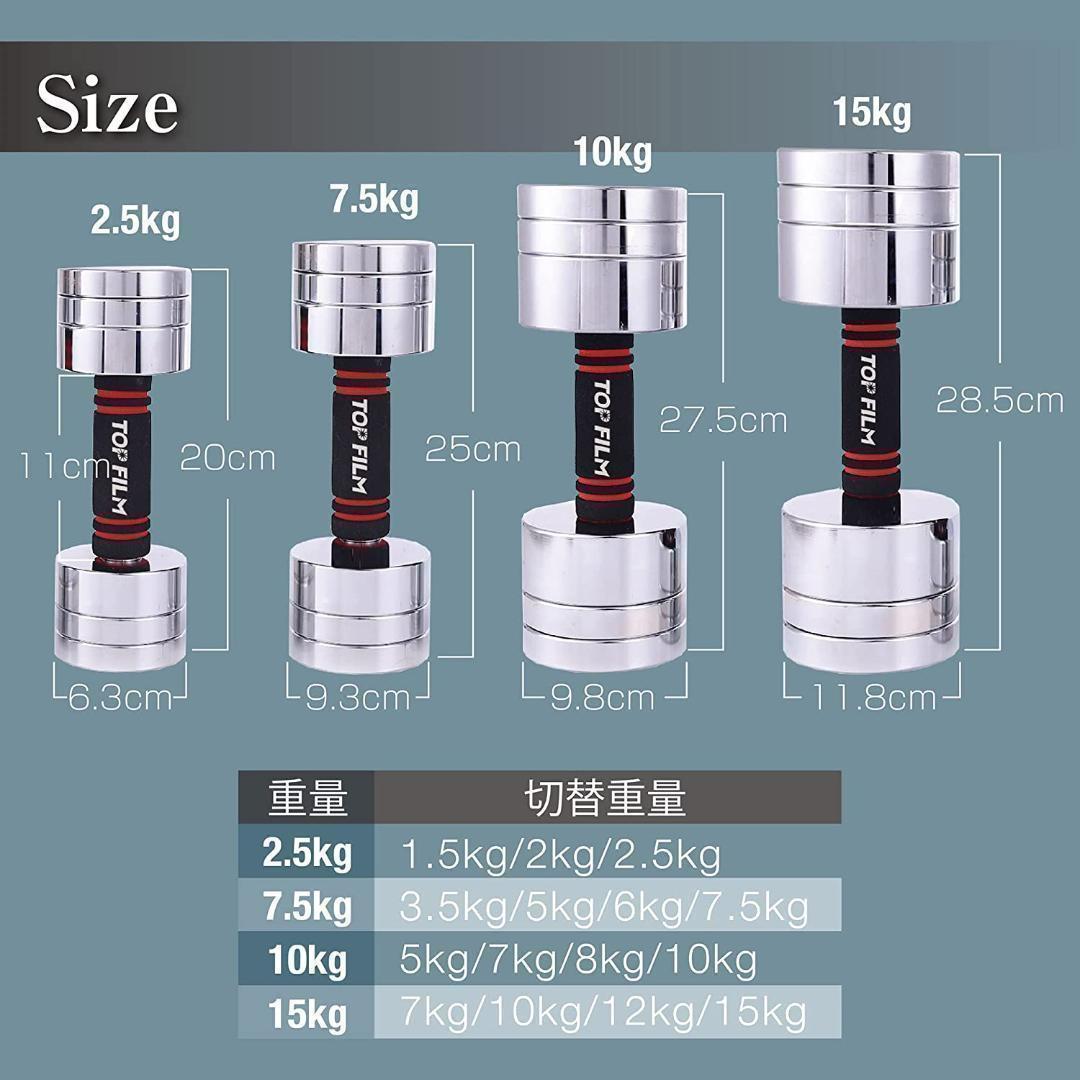 ダンベル 可変式 小型 スチールダンベル 10kg 2個セット 0325