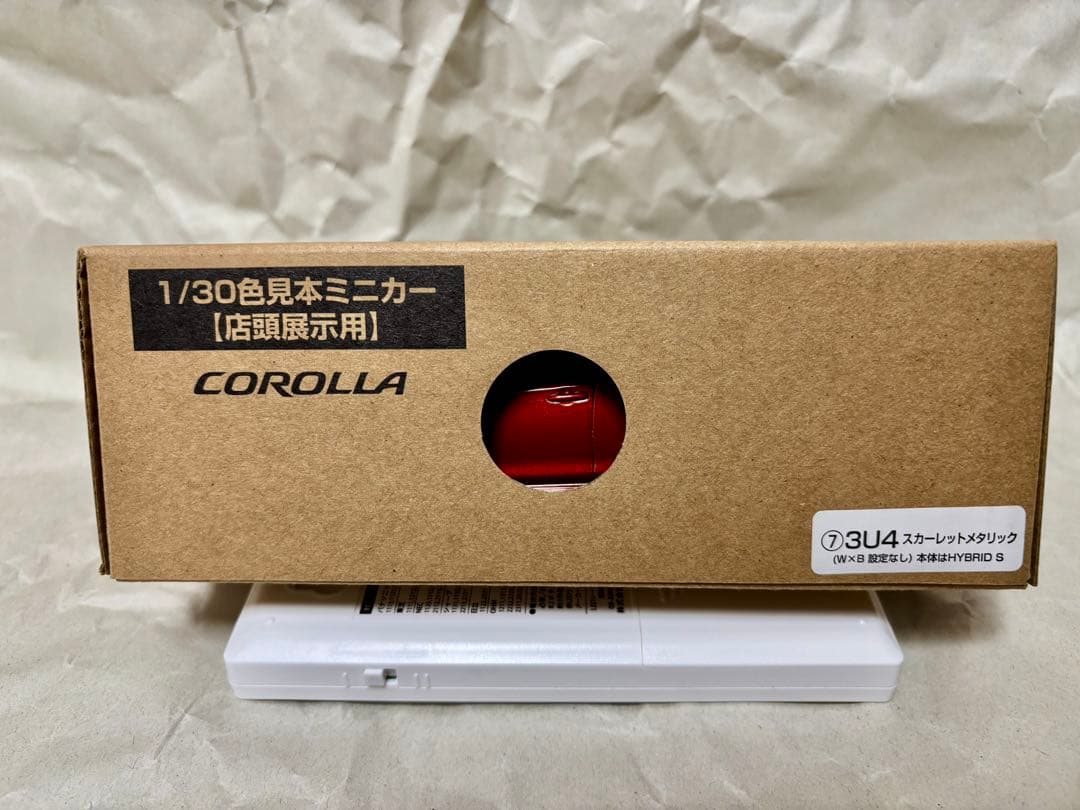 カローラ　カラーサンプル ミニカー　スカーレットメタリック　専用箱付