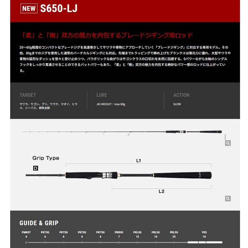 tailwalk テイルウォーク ジグフォース SSD S650-LJ