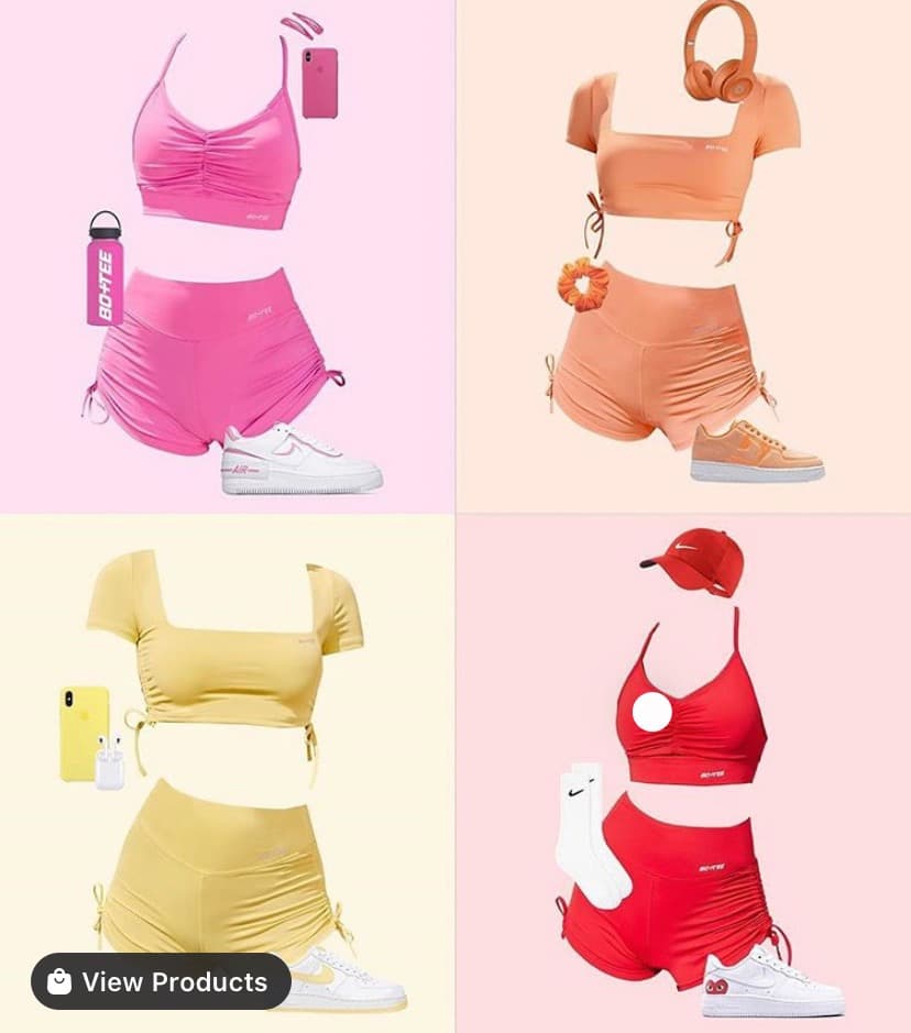 Bo+Tee Pink Exercise Set / ピンクのエクササイズセット