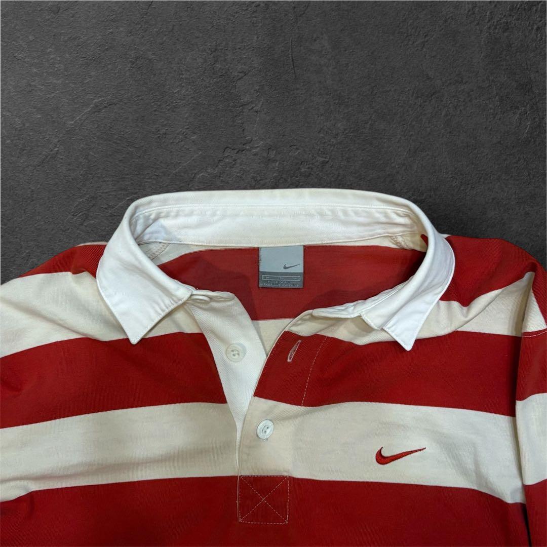 H*O様 ❗️【激レア品】❗️2000s銀タグ NIKE 太ボーダー柄　長袖ポロ