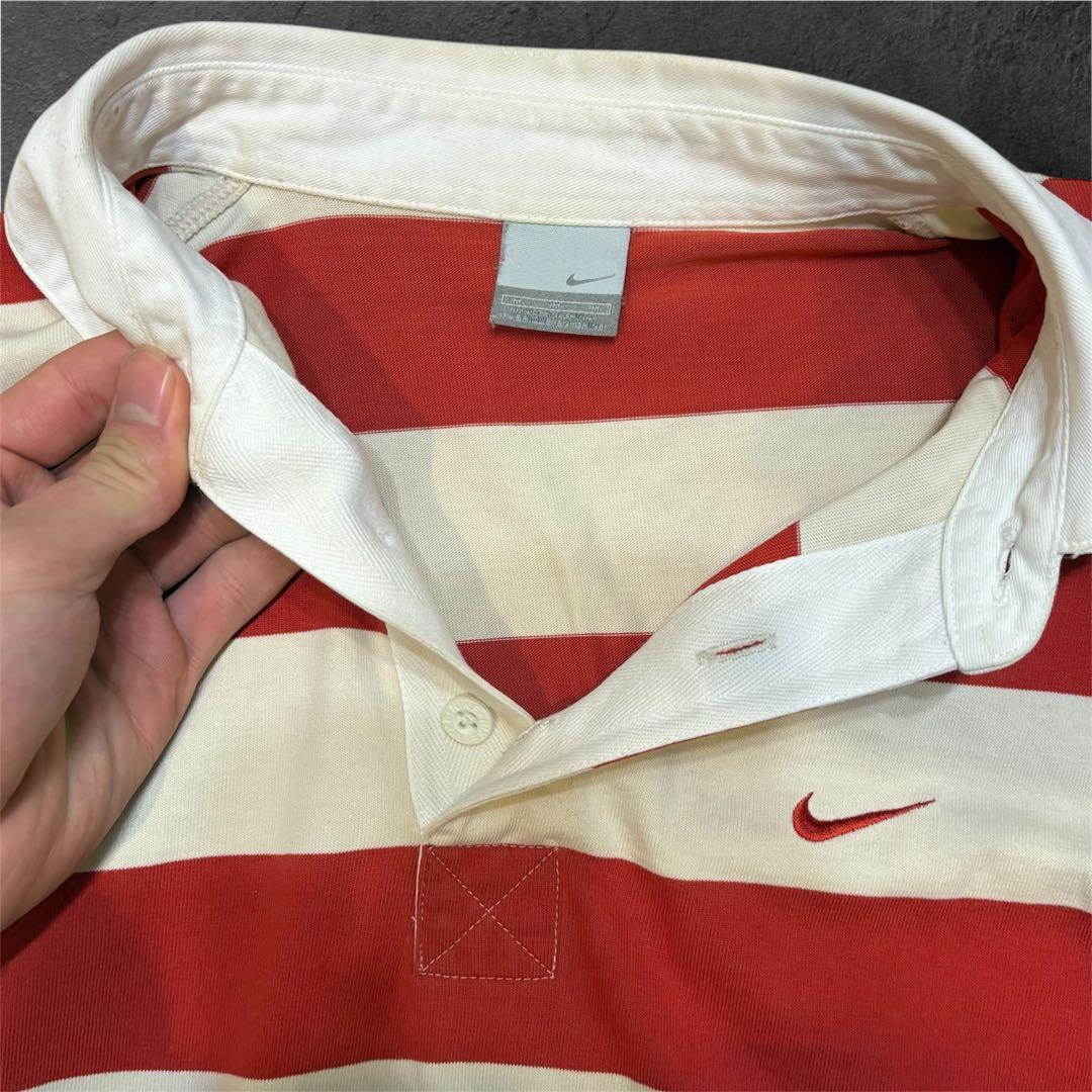 H*O様 ❗️【激レア品】❗️2000s銀タグ NIKE 太ボーダー柄　長袖ポロ