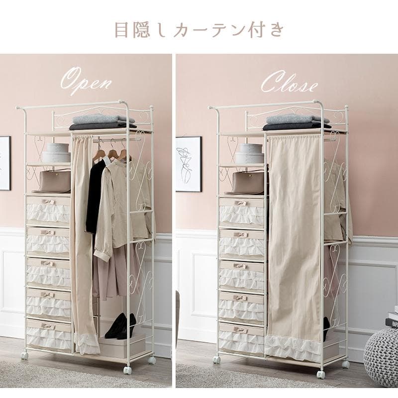 【新品】ハンガーラック　フリル　大人可愛い　コートラック　アウトレット