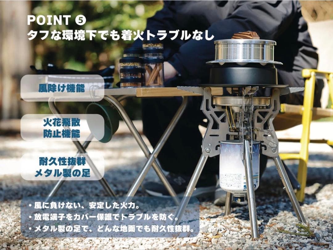 &MARKHOR パワーバーナー 収納ケース付き 高火力 4段階高さ調整機能