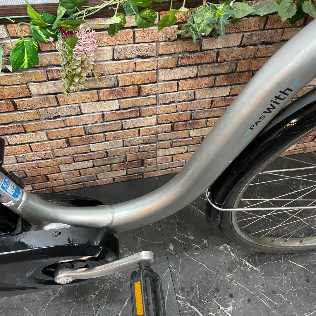 【44】電動自転車 YAMAHA PAS With シルバー 26インチ
