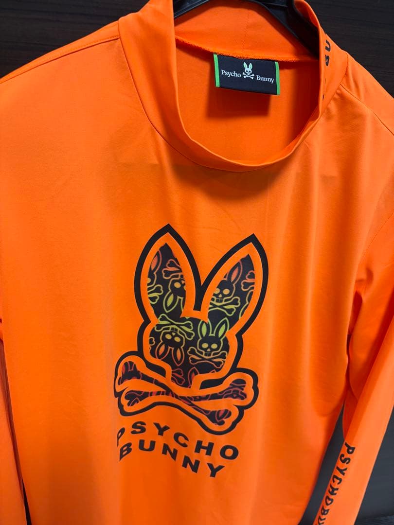 PSYCHO BUNNY 蛍光オレンジ 長袖シャツ　メンズＭサイズ