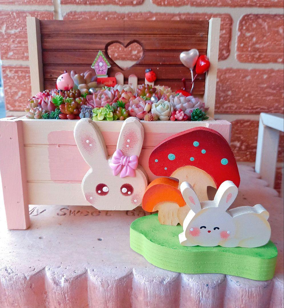 ❤️多肉植物❤️そのまま飾れる寄せ植え❤️のんびりうさぎちゃん~❤️