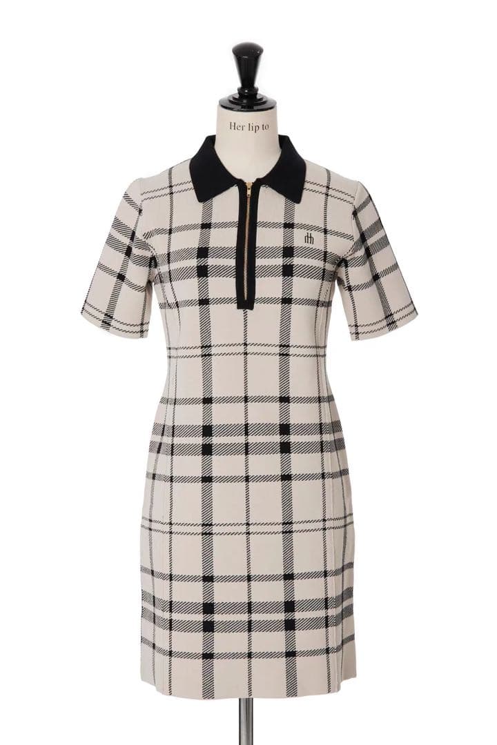 レディースウェア herlipto Trois Logo Knit Mini Dress