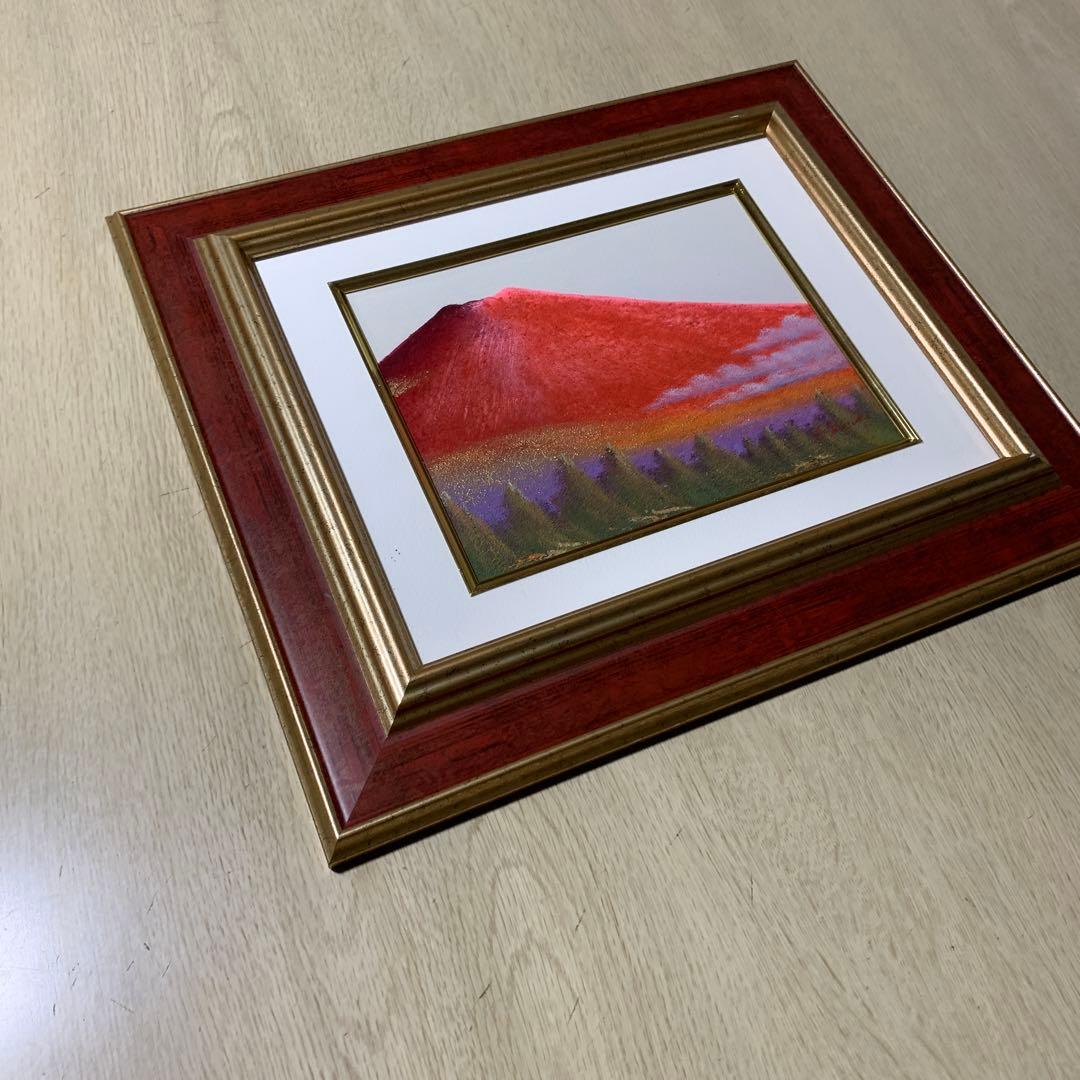絵画　額　赤富士　インテリア　油絵　縁起物
