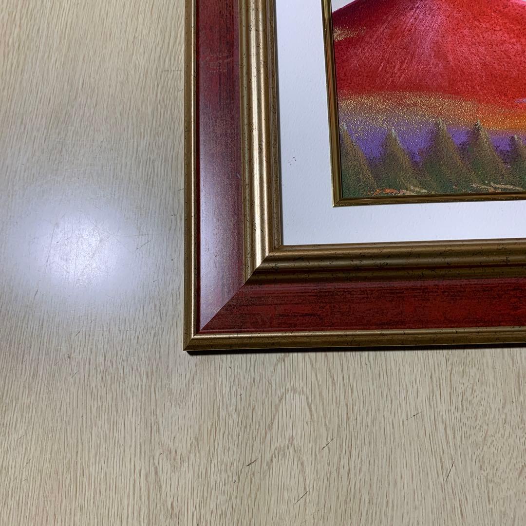 絵画　額　赤富士　インテリア　油絵　縁起物