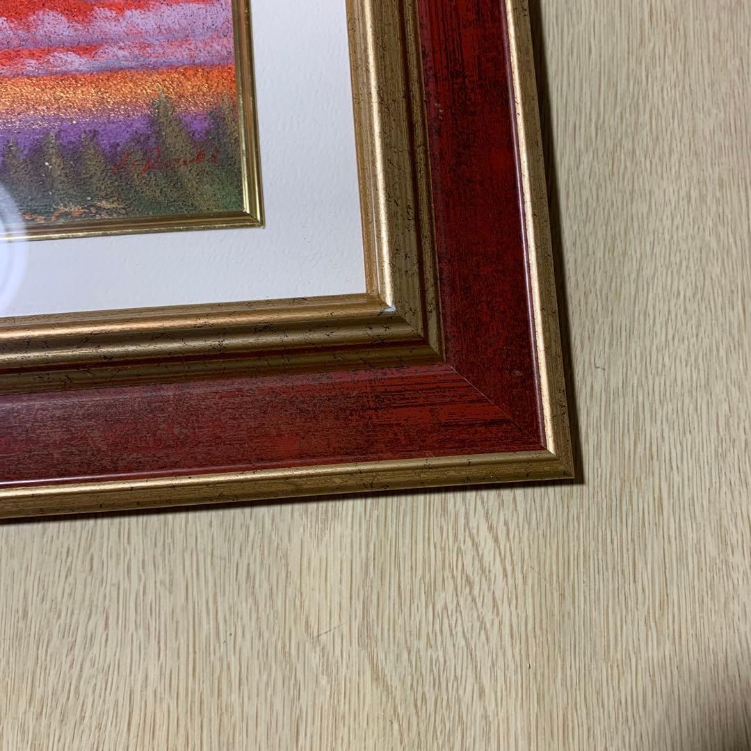 絵画　額　赤富士　インテリア　油絵　縁起物