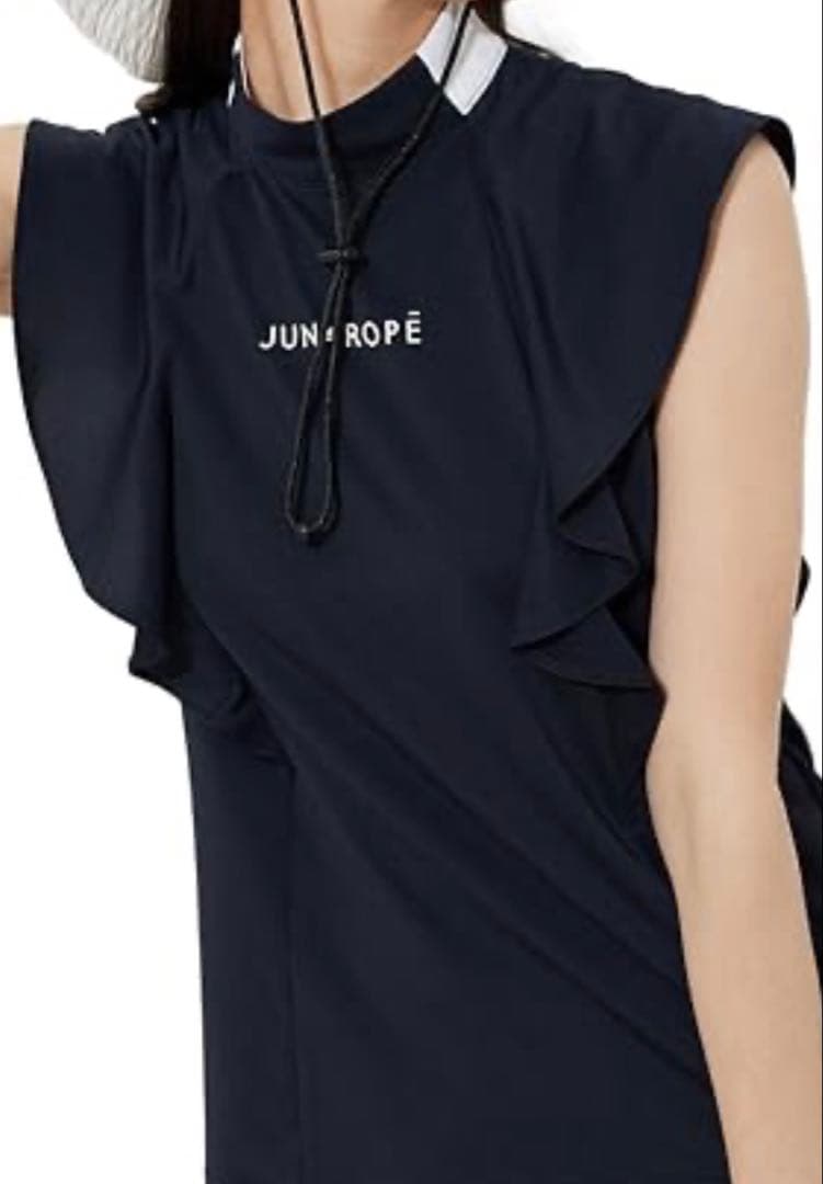 JUNROPE ブラック　フリル半袖Tシャツ