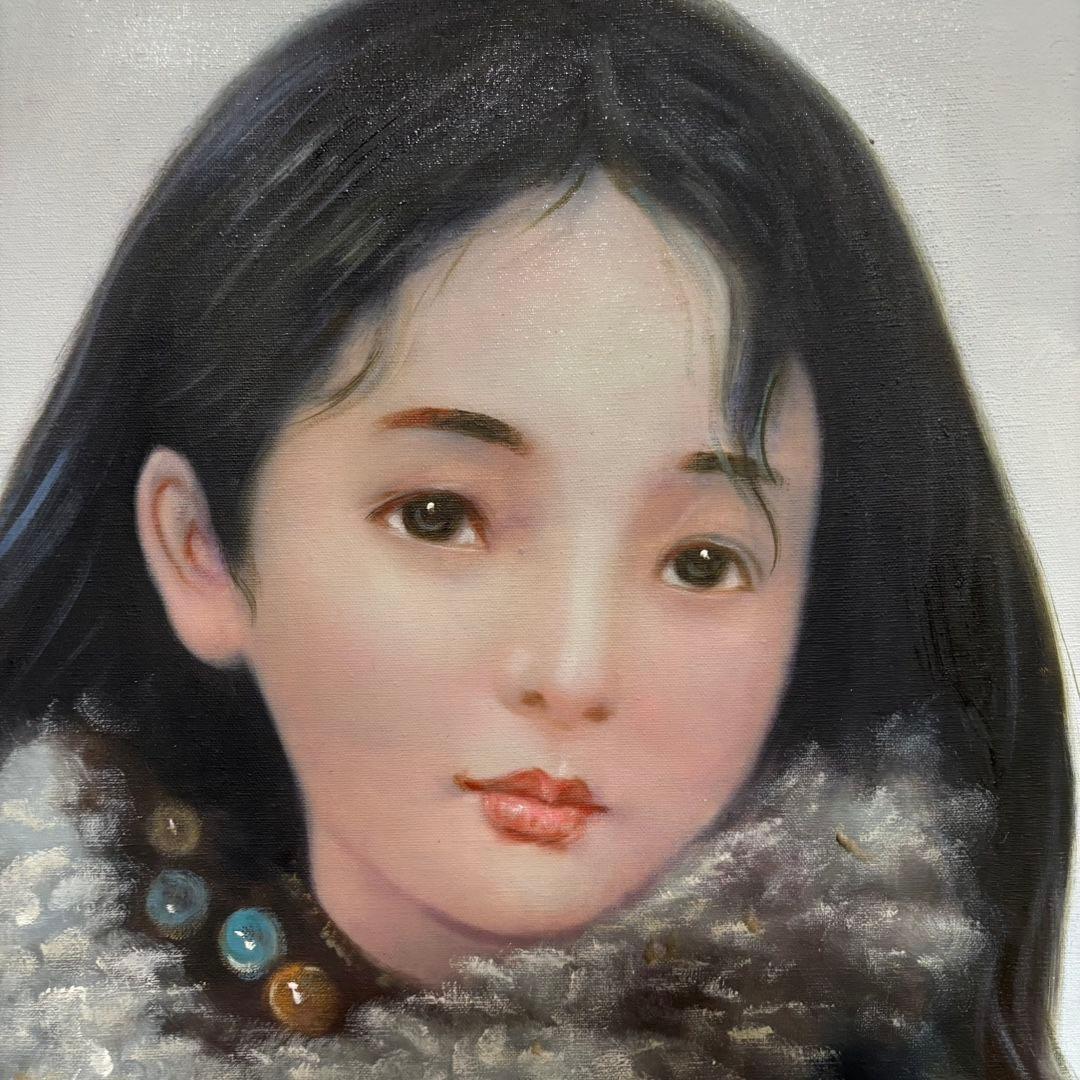 純手描き 水彩油画 人物画 艾轩 作品図 中国絵画 約70×100cm 未表装